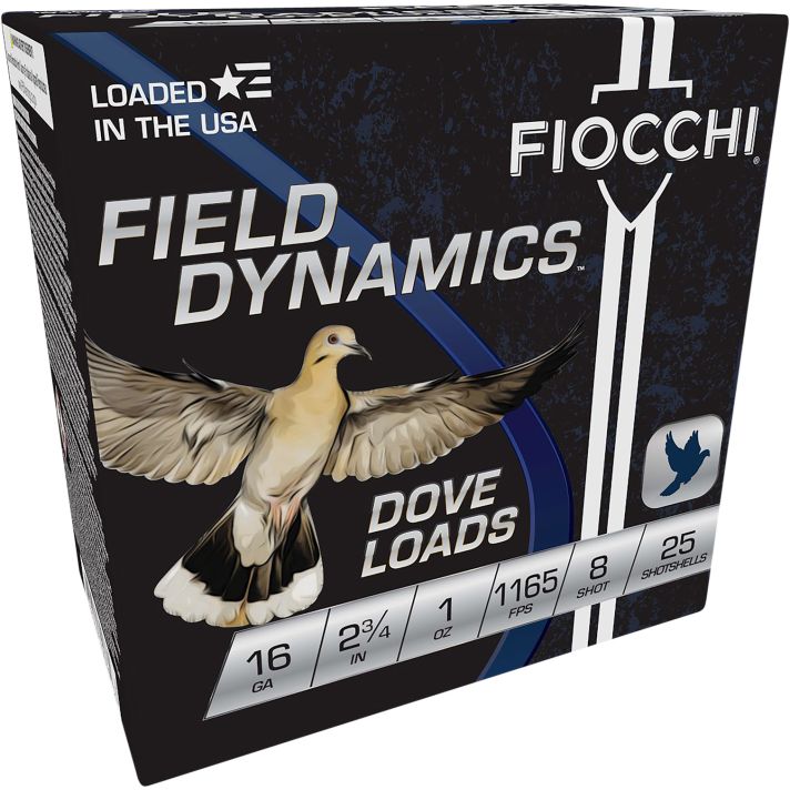 Fiocchi 16GT8 Field Dynamics Dove & Quail 16Gauge 2.75" 1oz 8Shot 25 Per Box/10 Case