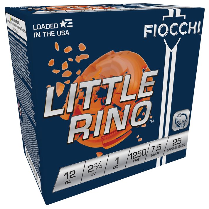 Fiocchi 12TX75 Exacta Target Little Rino 12Gauge 2.75" 1oz 7.5Shot 25 Per Box/10 Case