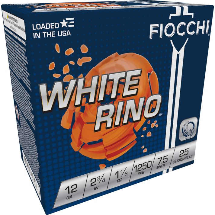 Fiocchi 12WRNO75 Exacta Target White Rino Target 12Gauge 2.75" 1 1/8oz 7.5Shot 25 Per Box/10 Case