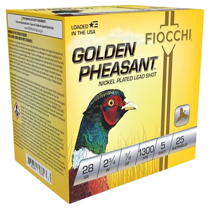 Fiocchi 28GP5 Golden Pheasant Extrema 28Gauge 2.75" 7/8oz 5Shot 25 Per Box/10 Case