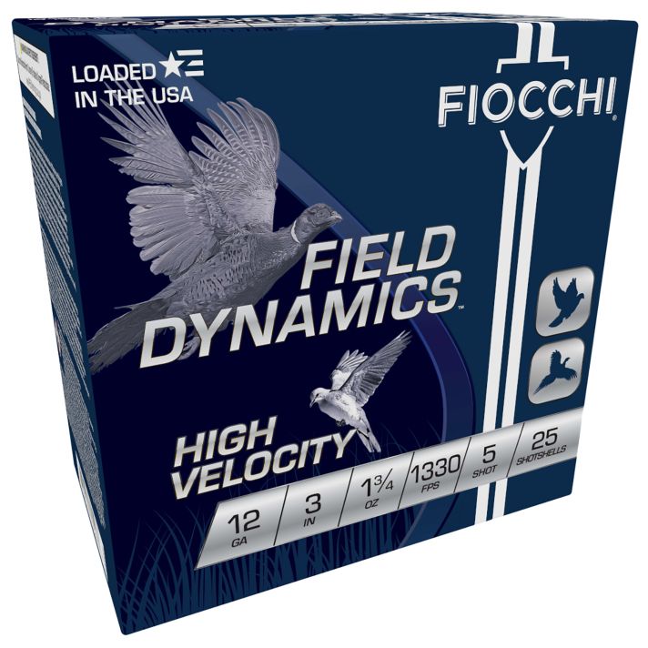 Fiocchi 123HV5 Field Dynamics High Velocity 12Gauge 3" 1 3/4oz 5Shot 25 Per Box/10 Case