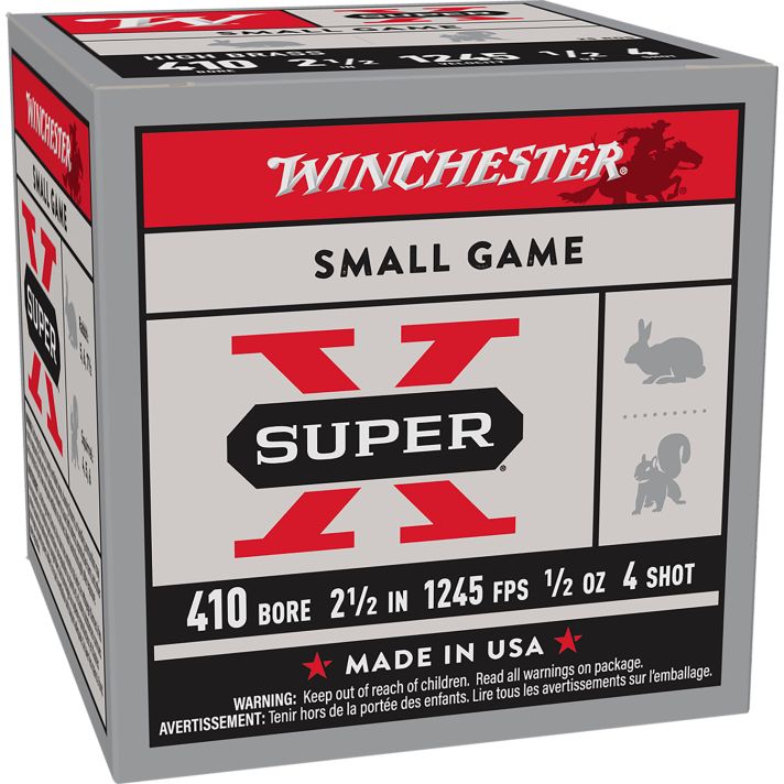 Winchester Ammo X414 Super X Heavy Game Load High Brass 410Gauge 2.50" 1/2oz 4Shot 25 Per Box/10 Case