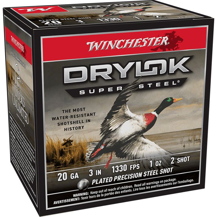 Winchester Ammo XSM2032 Drylok Super Steel Magnum 20Gauge 3" 1oz 2Shot 25 Per Box/10 Case