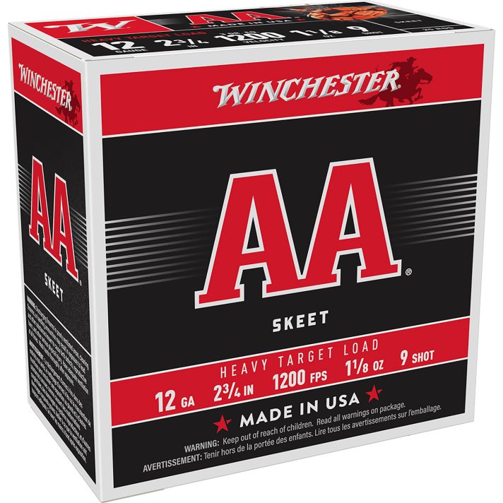 Winchester Ammo AAM129 AA Heavy 12Gauge 2.75" 1 1/8oz 9Shot 25 Per Box/10 Case