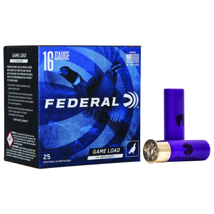 Federal H1634 Game-Shok High Brass 16Gauge 2.75" 1 1/8oz 4Shot 25 Per Box/10 Case