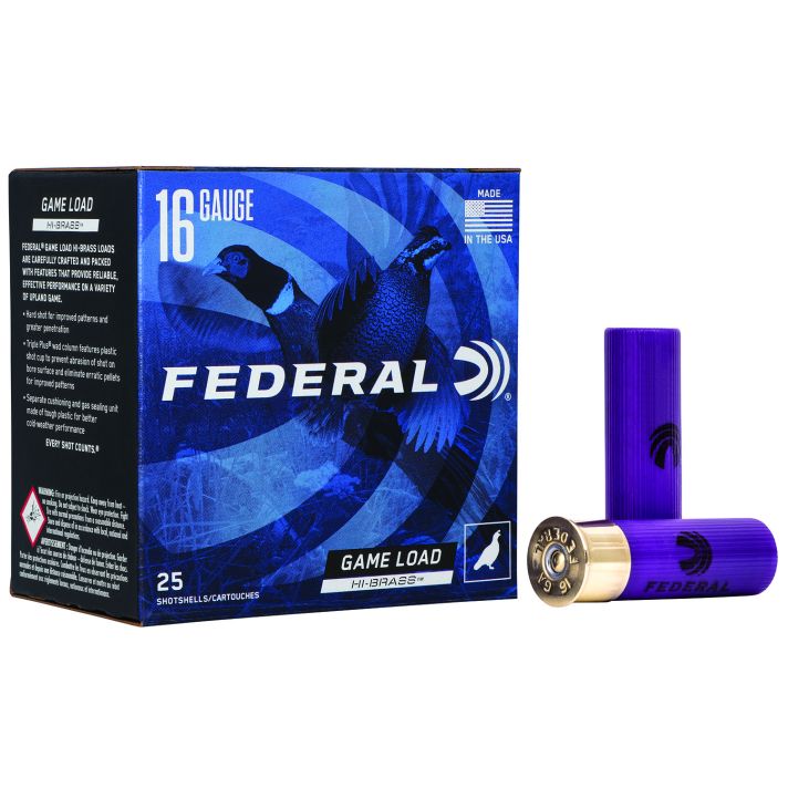 Federal H1636 Game-Shok High Brass 16Gauge 2.75" 1 1/8oz 6Shot 25 Per Box/10 Case