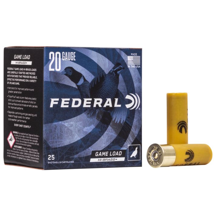 Federal H2044 Game-Shok High Brass 20Gauge 2.75" 1oz 4Shot 25 Per Box/10 Case