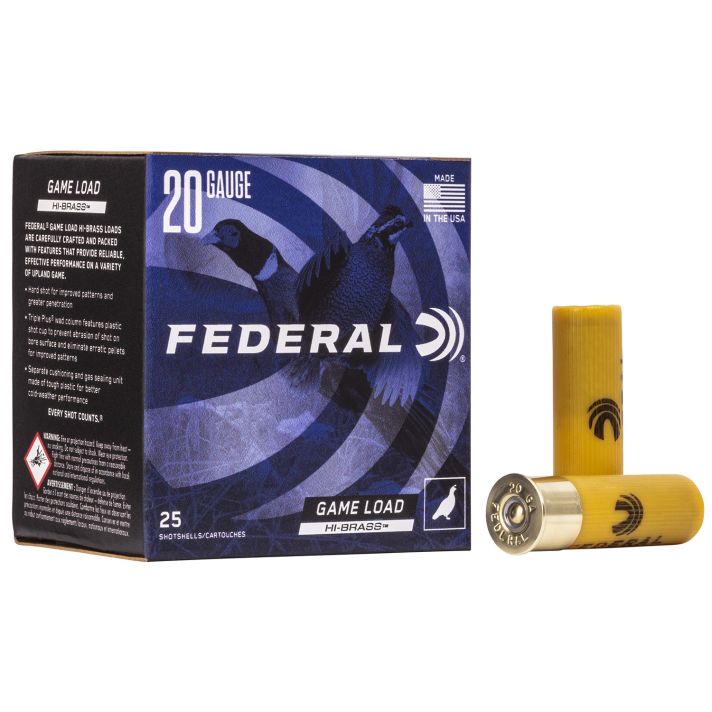 Federal H2046 Game-Shok High Brass 20Gauge 2.75" 1oz 6Shot 25 Per Box/10 Case