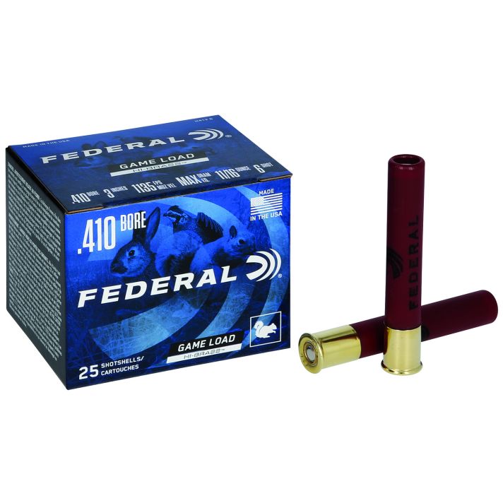 Federal H4136 Game-Shok High Brass 410Gauge 3" 11/16oz 6Shot 25 Per Box/10 Case