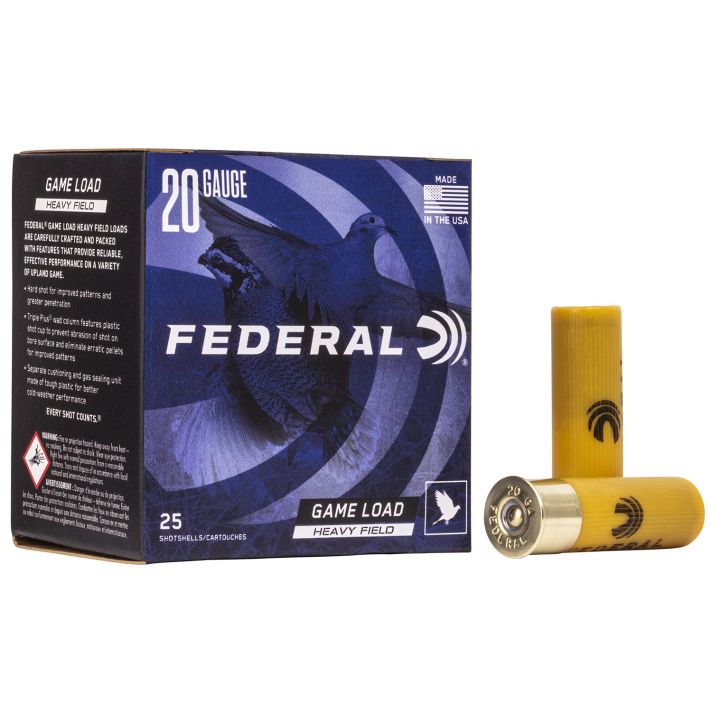 Federal H2028 Game-Shok Heavy Field 20Gauge 2.75" 1oz 8Shot 25 Per Box/10 Case