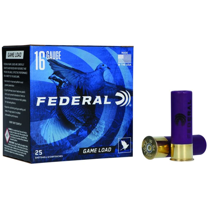 Federal H1608 Game-Shok Upland 16Gauge 2.75" 1oz 8Shot 25 Per Box/10 Case