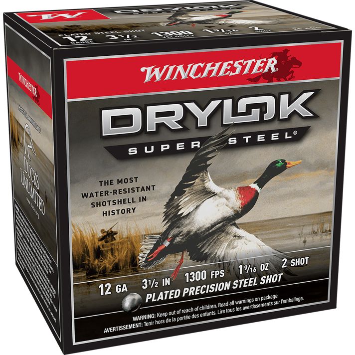 Winchester Ammo XSM12L2 Drylok Super Steel Magnum 12Gauge 3.50" 1 9/16oz 2Shot 25 Per Box/10 Case