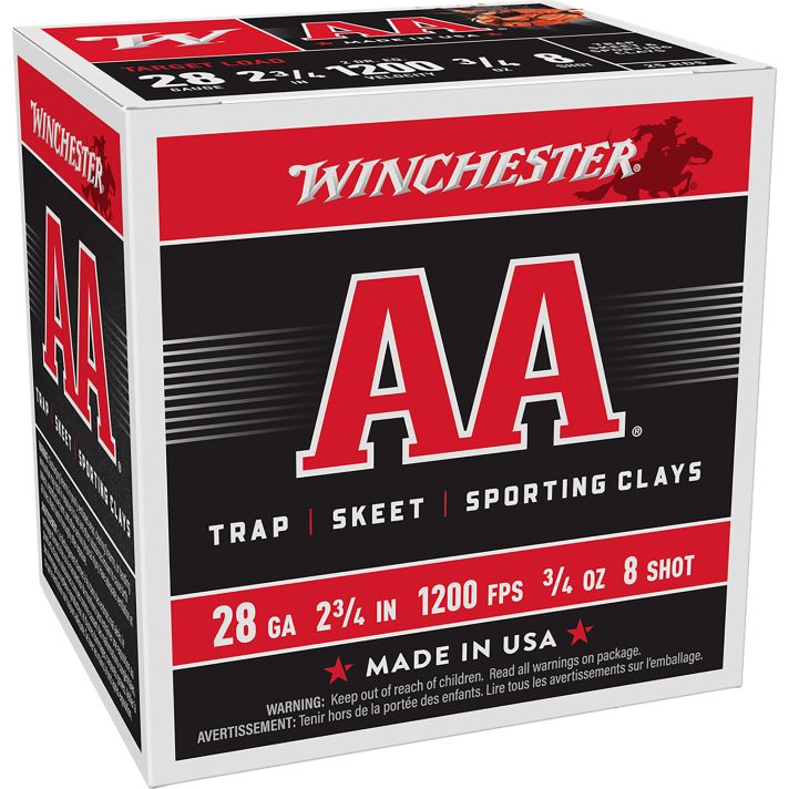 Winchester Ammo AA288 AA28Gauge 2.75" 3/4oz 8Shot 25 Per Box/10 Case