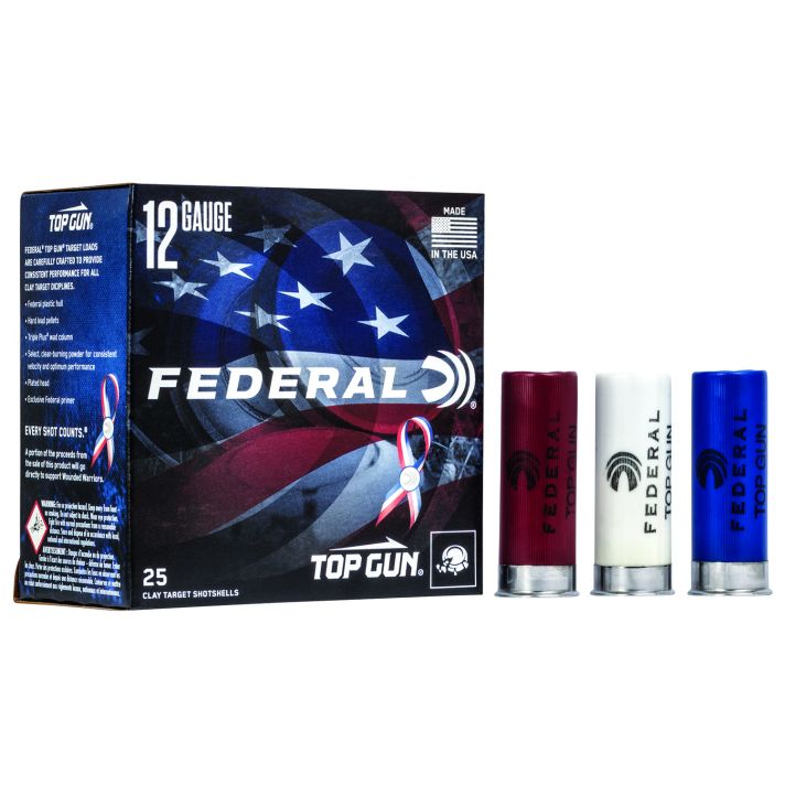 Federal TGL12US8 Top Gun Special Edition Red, White & Blue 12Gauge 2.75" 1 1/8oz 8Shot 25 Per Box/10 Case