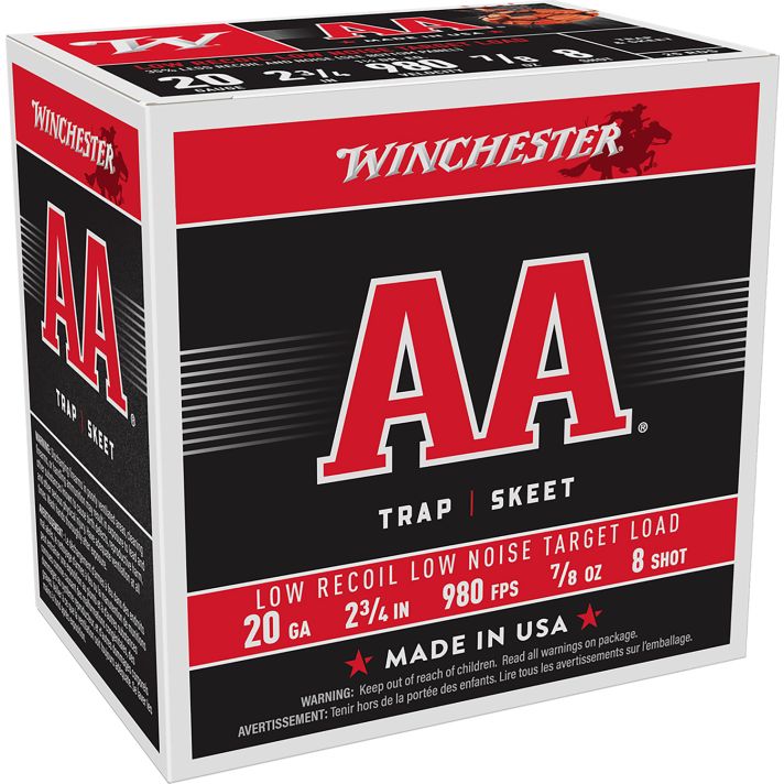Winchester Ammo AA20FL8 AA Low Recoil 20Gauge 2.75" 7/8oz 8Shot 25 Per Box/10 Case
