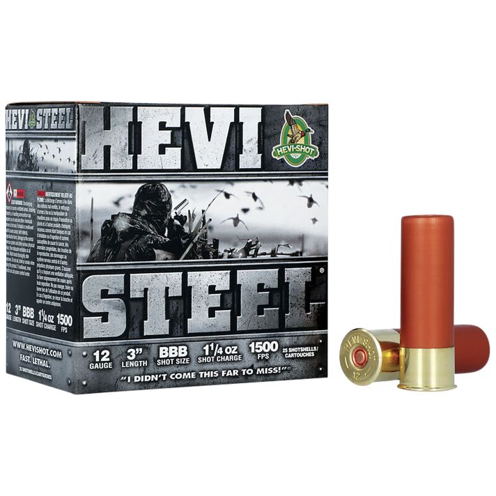 HEVI-Shot HS60888 HEVI-Steel12Gauge 3" 1 1/4oz BBBShot 25 Per Box/10 Case