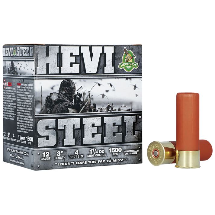 HEVI-Shot HS60004 HEVI-Steel12Gauge 3" 1 1/4oz 4Shot 25 Per Box/10 Case