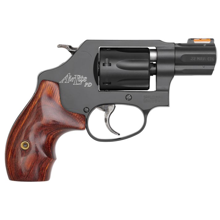 Smith & Wesson 160228 Model 351 Personal Defense 22 WMR 7 Shot 1.88" Black Stainless Steel Barrel, Black Aluminum Cylinder & J Frame, HiViz Fiber Optic Orange Front Sight