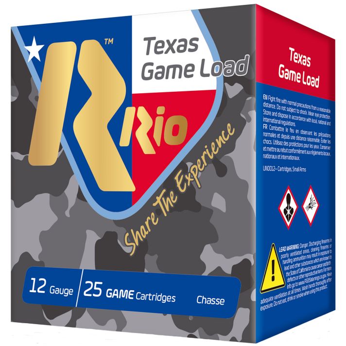 Rio Ammunition TGHV3675TX Texas Game Load High Velocity 12Gauge 2.75" 1 1/4oz 7.5Shot 25 Per Box/10 Case