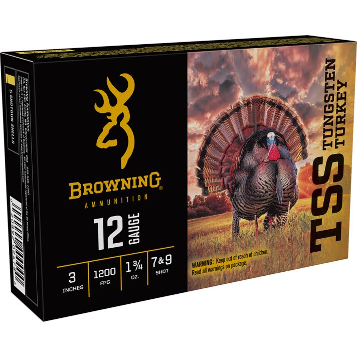 Browning Ammo B193921230 TSS Tungsten Turkey 12Gauge 3" 1 3/4oz Tungsten 7/9Shot 5 Per Box/10 Case
