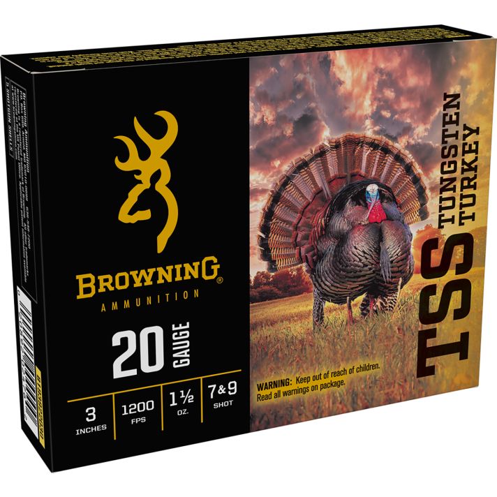 Browning Ammo B193922030 TSS Tungsten Turkey 20Gauge 3" 1 1/2oz Tungsten 7/9Shot 5 Per Box/10 Case