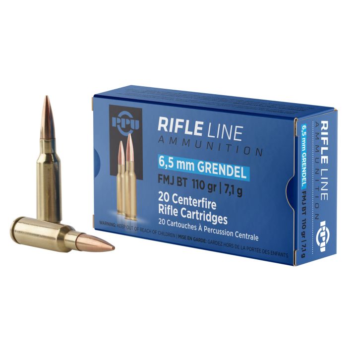 PPU PP6GF Standard Rifle6.5Grendel 110gr Full Metal Jacket Boat Tail 20 Per Box/25 Case