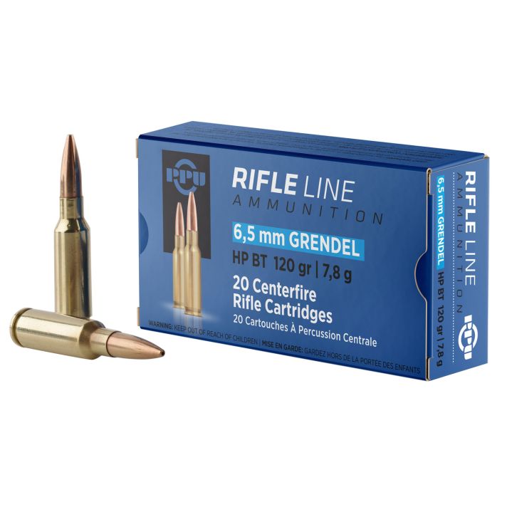 PPU PP6GH Standard Rifle6.5Grendel 120gr Hollow Point Boat Tail 20 Per Box/25 Case