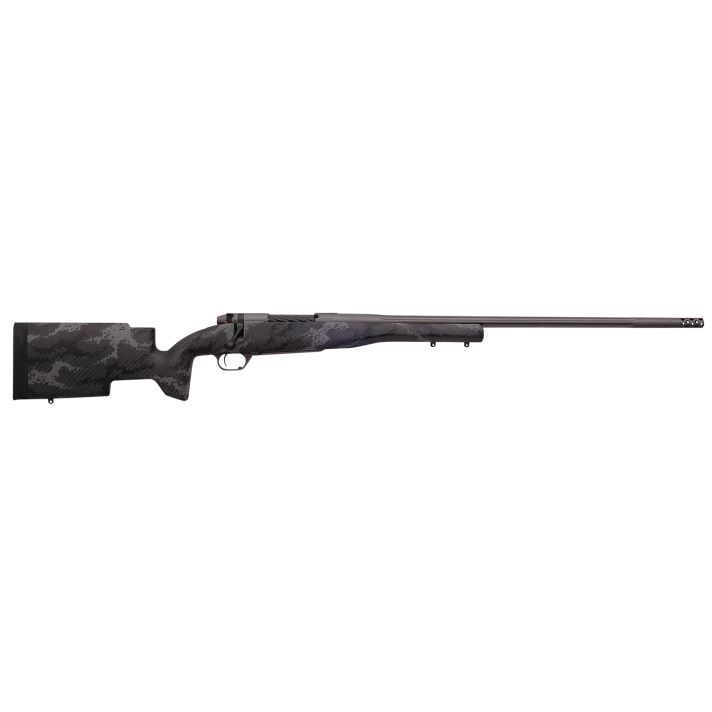 Weatherby MAP01N65RWR6B Mark V Accumark Pro 6.5 Wthby RPM 4+1 24" Barrel, Tungsten Gray Cerakote Finish, Black with Gray Sponge Pattern Accents Carbon Fiber Stock