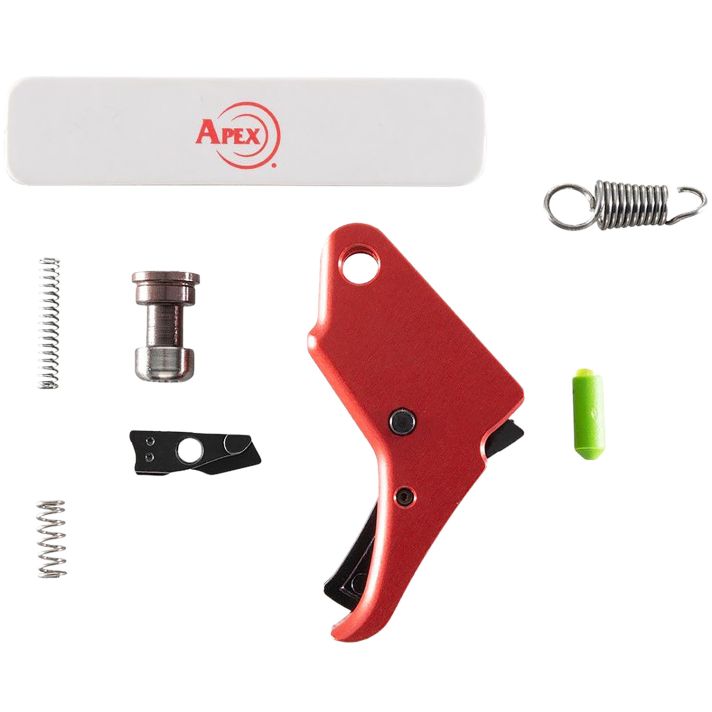 Apex Tactical 100056 Action Enhancement Trigger & Duty/Carry Kit 9mm Luger/40 S&W Red Drop-In Fits S&W M&P Shield