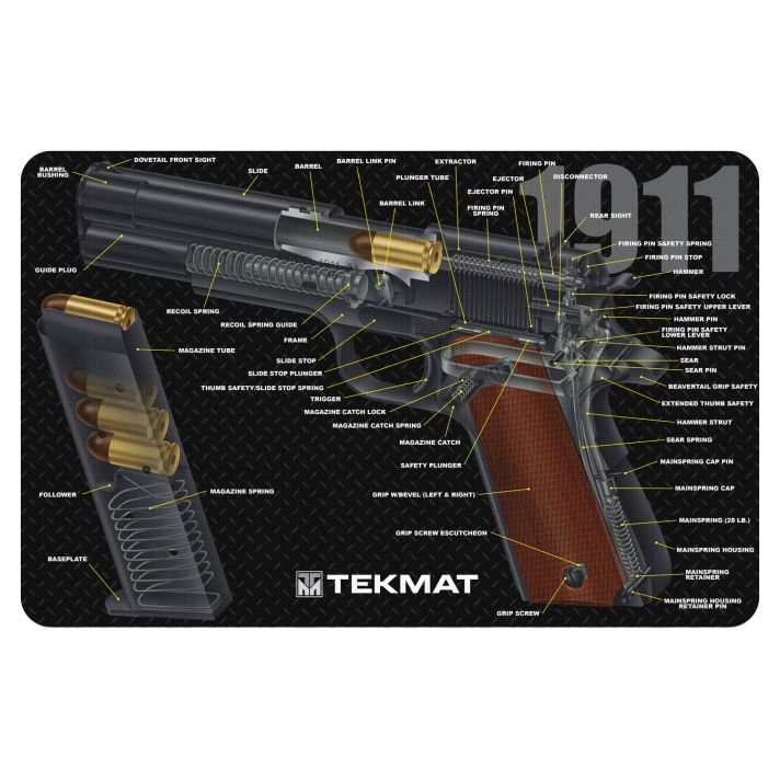TekMat TEKR171911CACleaning Mat Multi-Color Rubber 11"x17" 1911 3D Cutaway