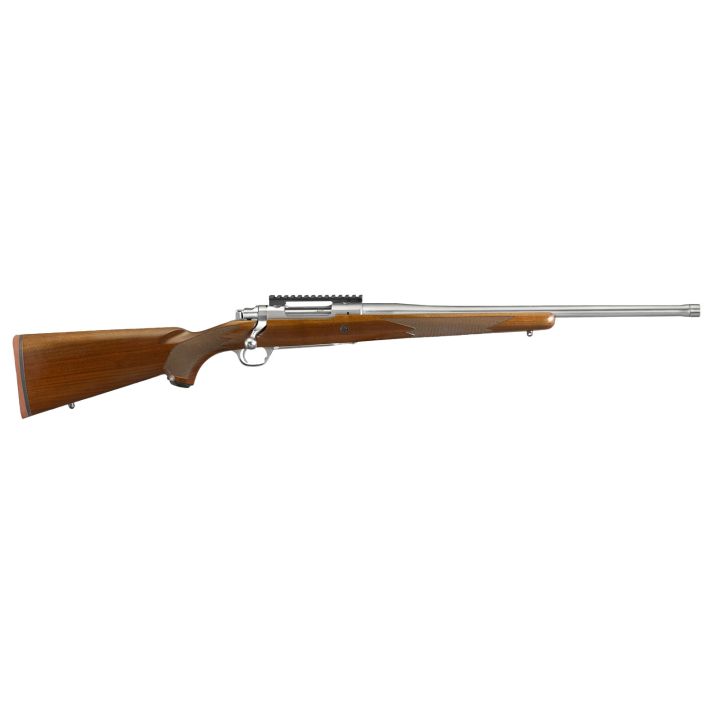 Ruger 57107 Hawkeye Hunter Full Size 308 Win 4+1 20"Satin Stainless Steel Threaded Barrel, Picatinny Rail Steel Receiver, Fixed American Walnut w/Pistol Grip Stock