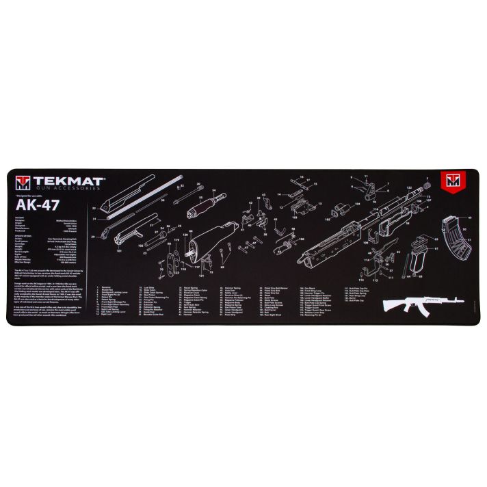 TekMat TEKR44AK47 AK-47 Ultra 44 Cleaning Mat Black/White Rubber 15"x44" AK-47 Parts Diagram