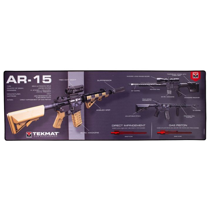TekMat TEKR44AR15WPD AR-15 Ultra 44 Cleaning Mat Multi-Color Rubber 15"x44" AR-15 Weapons Platform