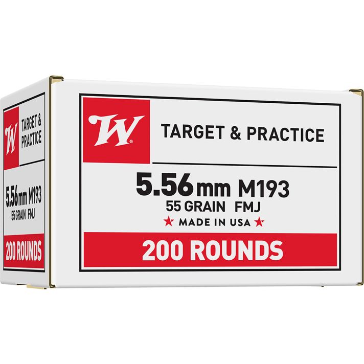 Winchester Ammo WM193200 USA M193 5.56x45mmNATO 55gr Full Metal Jacket 200 Per Bx/4 Case *Value Pack