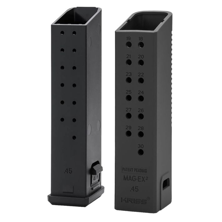 Kriss USA KVAMX2K45BL00 Mag-Ex2 Extension Kit Extended 45 ACP 30 Compatible w/ Glock 21 Gen3-5 13rd Magazines Black Polymer
