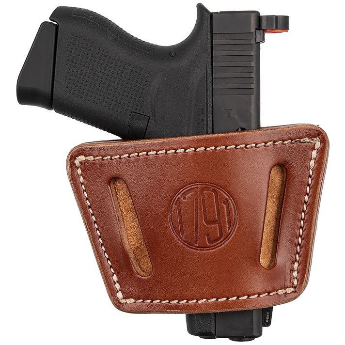 1791 Gunleather UIWCBRA UIWIWB/OWB Classic Brown Leather Belt Clip Fits Most Small-Mid Frame Autos Ambidextrous