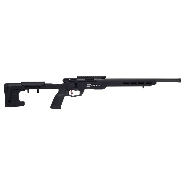 Savage Arms 70248 B22 Precision Full Size Bolt Action 22 LR 10+1 18" Barrel, Matte Black Metal Finish & Adjustable MDT ACC Aluminum Chassis Matte Black Stock