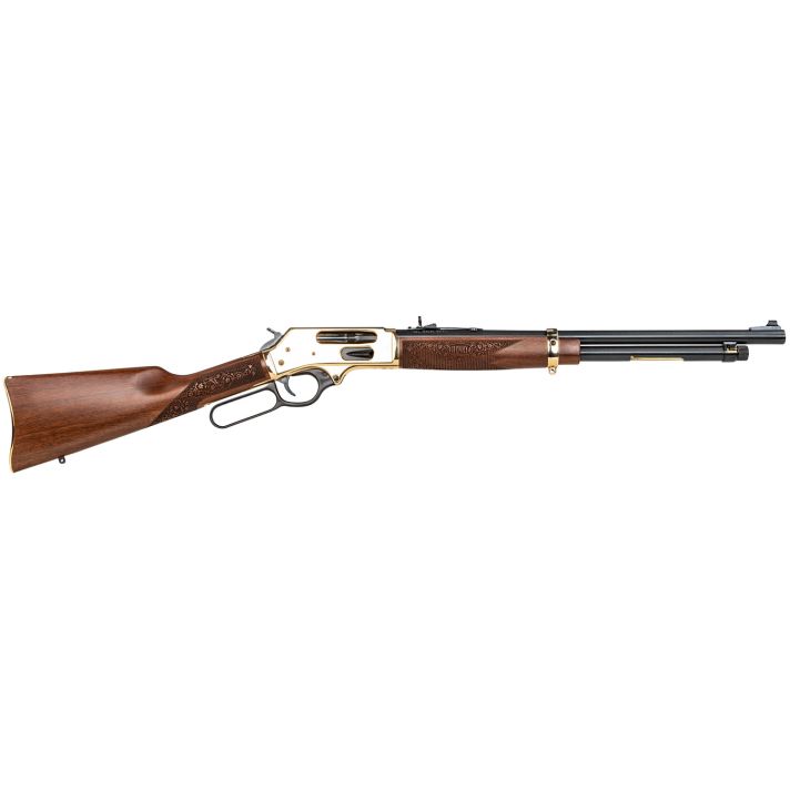 Henry H0244570 Side GateFull Size 45-70 Gov 5+1 19.80" Blued Steel Barrel, Polished Brass Receiver, American Walnut Stock Right Hand