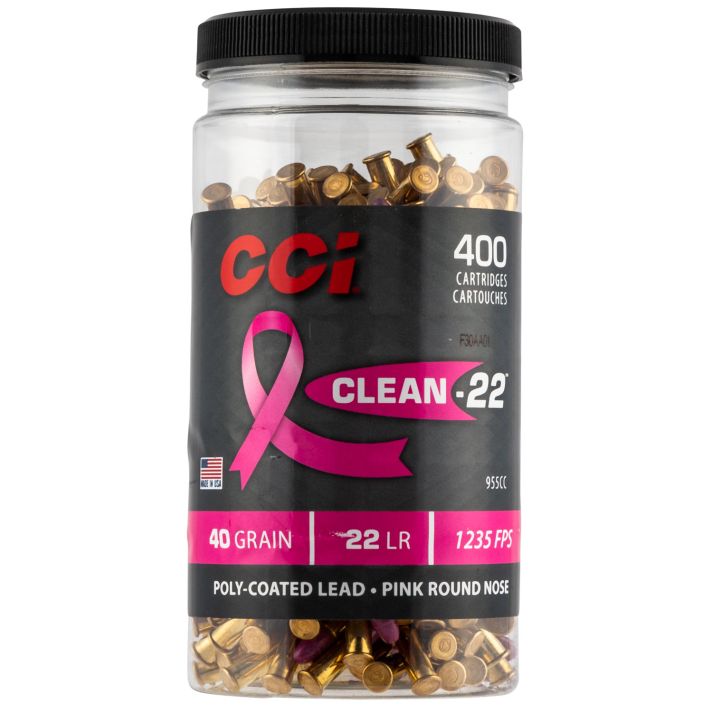 CCI 955CC Clean-22 Rimfire 22LR 40gr Lead Round Nose 400 Per Box/8 Case