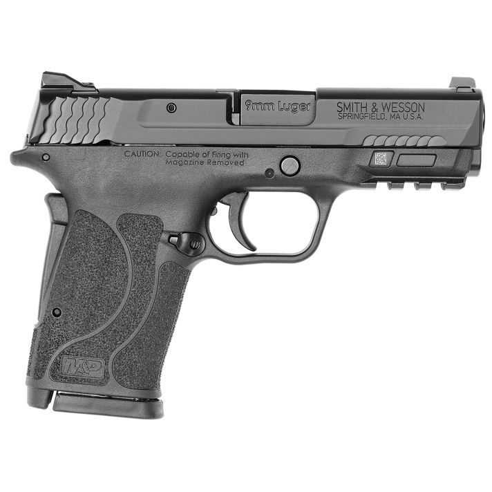 Smith & Wesson 12437 M&P Shield EZ M2.0 Micro-Compact Frame 9mm Luger 8+1, 3.67" Black Armornite Steel Barrel & Serrated Slide, Matte Black Polymer Frame w/Picatinny Rail, Grip Safety