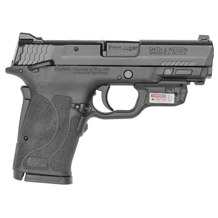 Smith & Wesson 12438 M&P Shield EZ M2.0 9mm Luger 8+1 3.67" Barrel,Black Polymer Frame With Picatinny Acc. Rail, Armornite Stainless Steel Slide, Manual Safety Includes Crimson Trace Red Laserguard