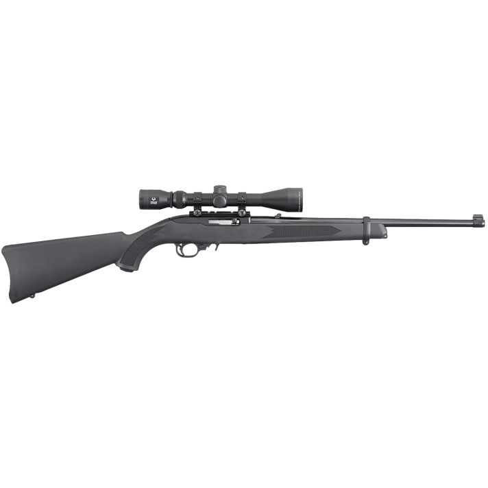 Ruger 31143 10/22 Carbine 22 LR 10+1 18.50" Satin Black Hammer Forged Barrel, Matte Black Satin Receiver, Black Fixed Stock, Right Hand, Features Viridian EON 3-9x40mm Scope