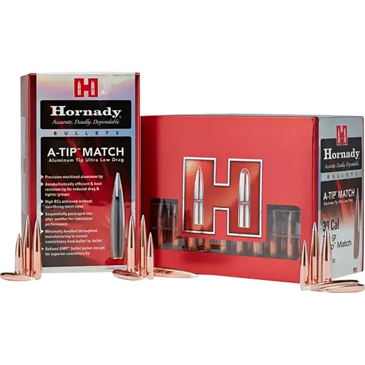 Hornady 33389 A-Tip Match 338 Cal .338 300 gr A Tip Match 100 Per Box/ 10 Case