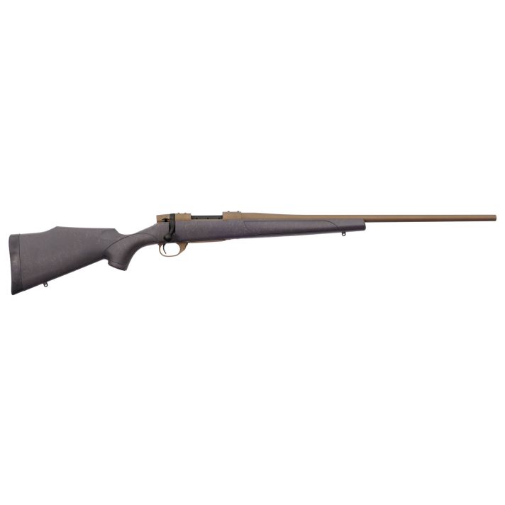 Weatherby VWB256RR4T Vanguard Weatherguard Bronze 25-06 Rem 5+1 24" Barrel/Rec. w/Burnt Bronze Cerakote Finish, Bronze Webbed Black Fixed Monte Carlo Synthetic Stock