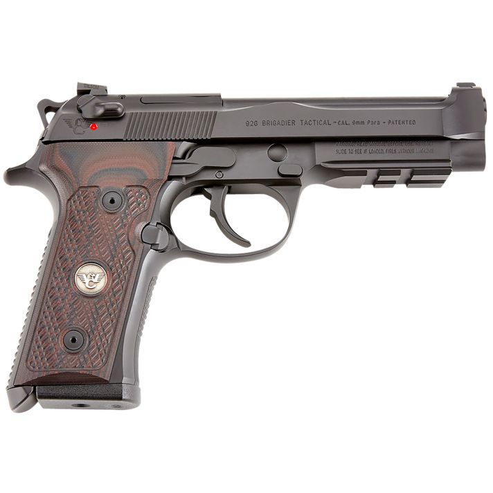 Wilson Combat BER92VT9 92G Vertec/Brigadier Tactical 9mm Luger Caliber with 4.70" Barrel, 15+1 Capacity, Overall Black Finish Steel, Picatinny Rail Frame, Serrated Slide & Black Cherry G10 Grip