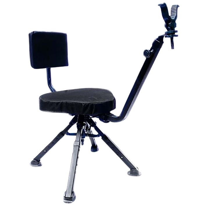 BenchMaster BMGBSC2 Ground Hunting Shooting Chair 4 Leg Rotating Steel Black