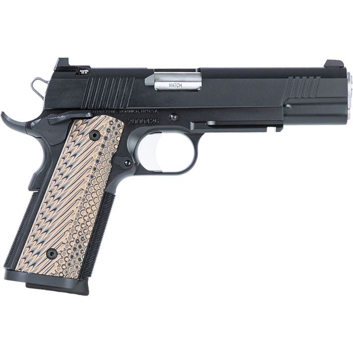 Dan Wesson 01801 Specialist45 ACP 8+1 5" Stainless Steel Barrel, Black Duty Serrated Steel Slide, Frame w/Beavertail & Picatinny Rail, Black/Brown G10 Grip, Ambidextrous