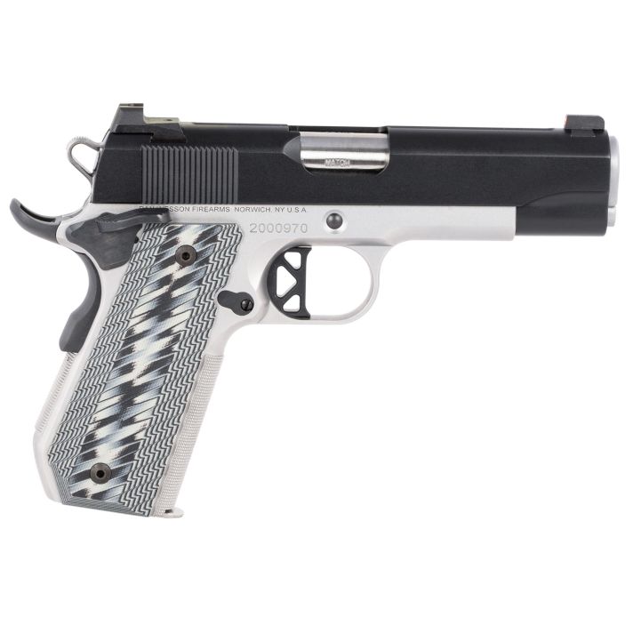 Dan Wesson 01825 V-Bob45 ACP 8+1 4.25" Stainless Match Grade Barrel, Blued Serrated Stainless Steel Slide, Stainless Steel Frame w/Beavertail, Black/Gray G10 Grip, Ambidextrous