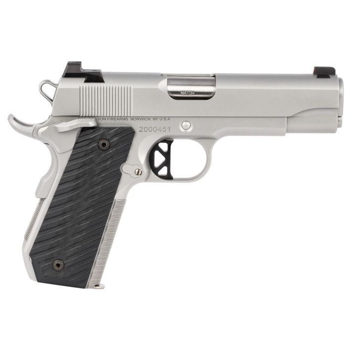Dan Wesson 01827 V-Bob45 ACP 8+1 4.25" Match Grade Barrel, Forged Stainless Steel Frame w/Beavertail, Serrated Bead Blasted Stainless Steel Slide, Black G10 Grip