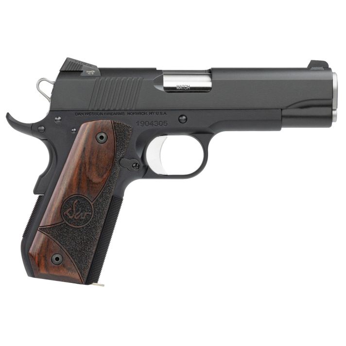 Dan Wesson 01828 Guardian9mm Luger 9+1 4.25" Stainless Steel Barrel, Black Duty Serrated Stainless Steel Slide, Black Aluminum Frame w/Beavertail, Wood Grip, Ambidextrous
